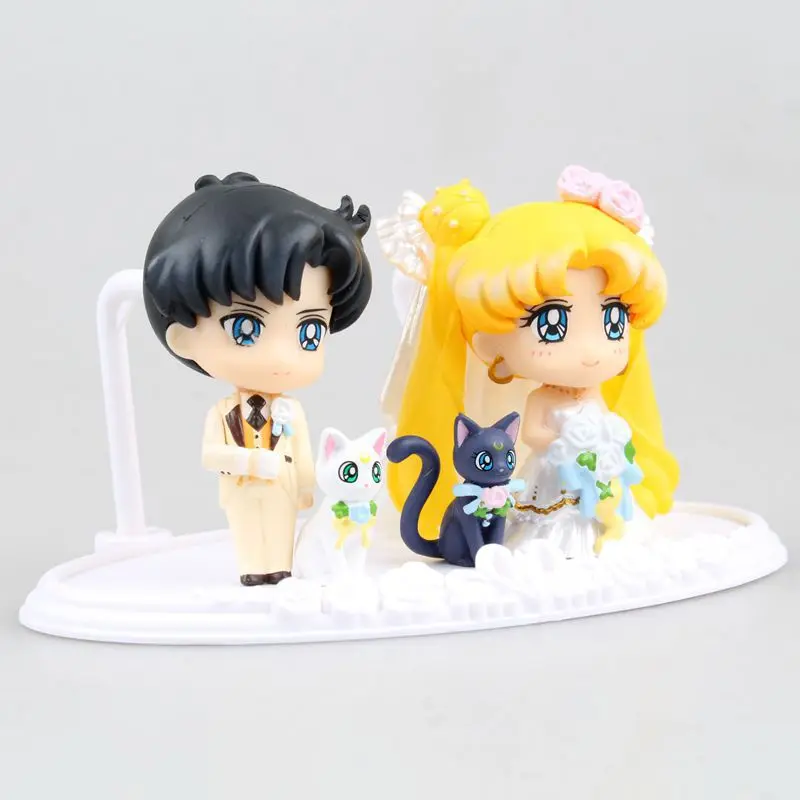 Розовый Луна Усаги Тиба Мамору белое платье на свадьбу пирожное кукла вер. ПВХ