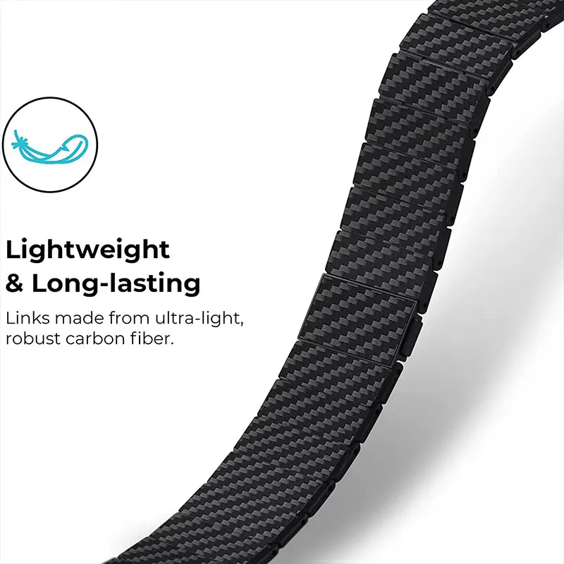 Fashion Carbon Fiber Watch Strap For Apple Watch 7 SE 6 5 4 3 Lightweight Link bracelet watchband for iWatch 38 40 42 44 42 45MM