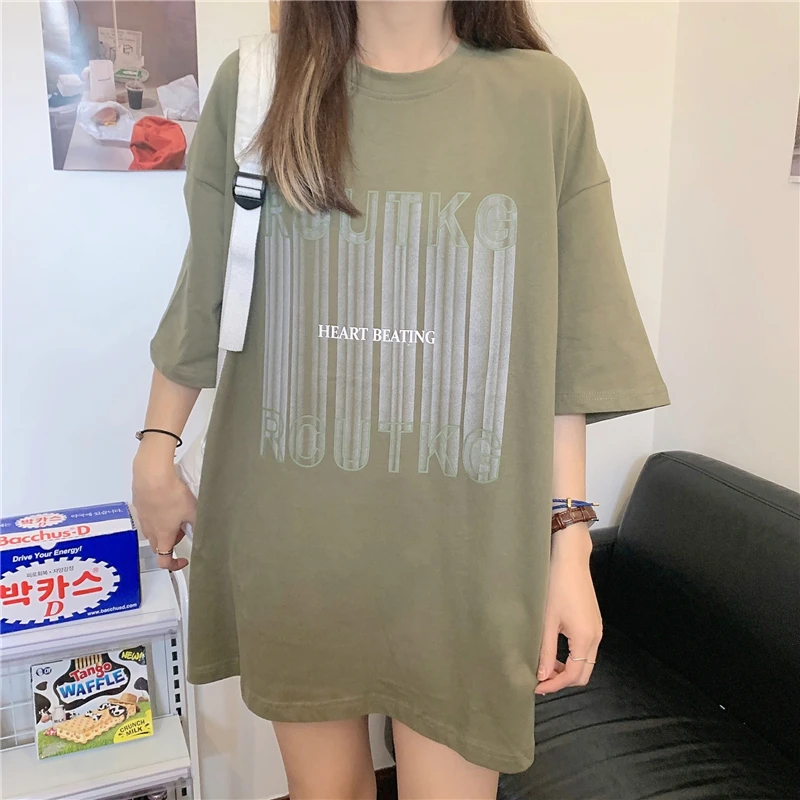 

Kawaii Oversize T-Shirt Female Summer 2021 Loose Breathable Cotton LadiesStreetwear Hip-Hop Trend Clothing Japan Casual Tees