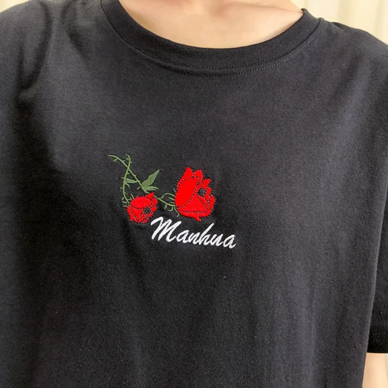 

summer plus size 6XL 8XL 9XL 10XL women tshirt short sleeve dog flower oversize korea style tees cotton Female tops loose 54 64