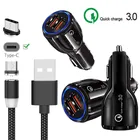 Магнитный кабель Type C QC 3,0 USB, быстрое автомобильное зарядное устройство для Samsung galaxy Xcover, 4s, A5, A7 2017, Note 10, Oppo, Reno, Z, Redmi Note 7, 8 Pro
