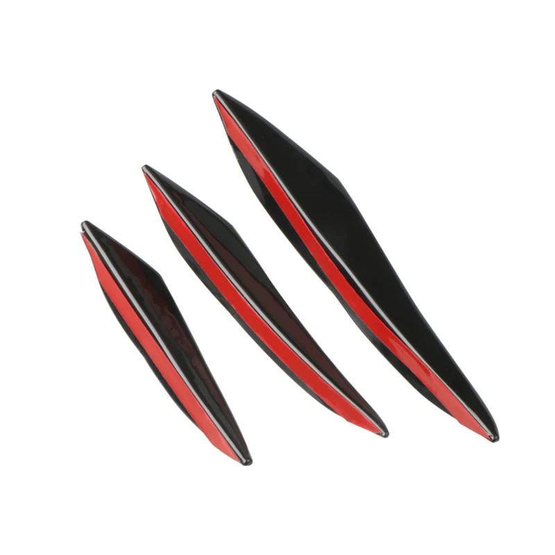 Фото 6Pcs/set Universal Car Spoiler Canards Fit Black Carbon Front Bumper Lip Splitter Fin Air Flying Spoiler Auto Body Kit Accessory №4