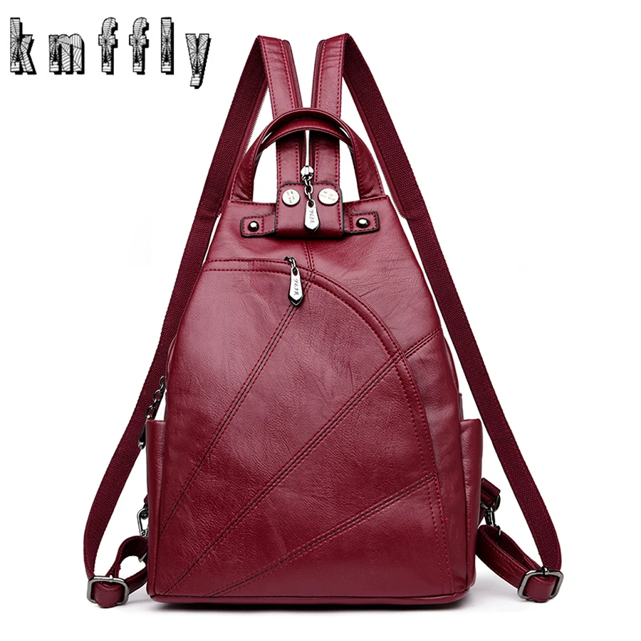 2020 женские кожаные рюкзаки винтажная женская сумка на плечо Женский дорожный