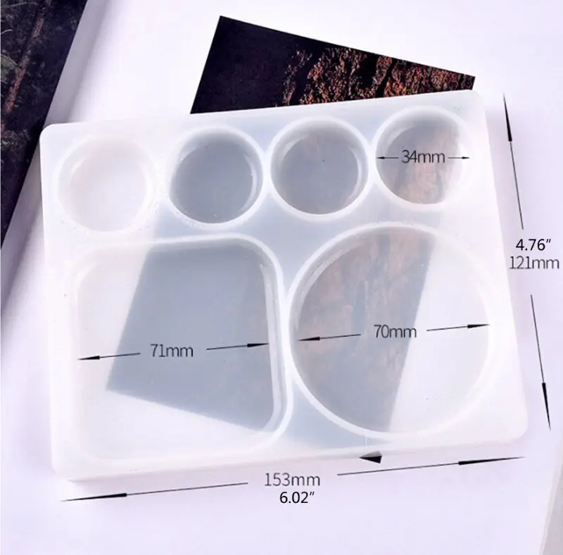 

Color Palette Flat Sqaure Round Silicone Epoxy Resin Mold Jewelry Making Tools