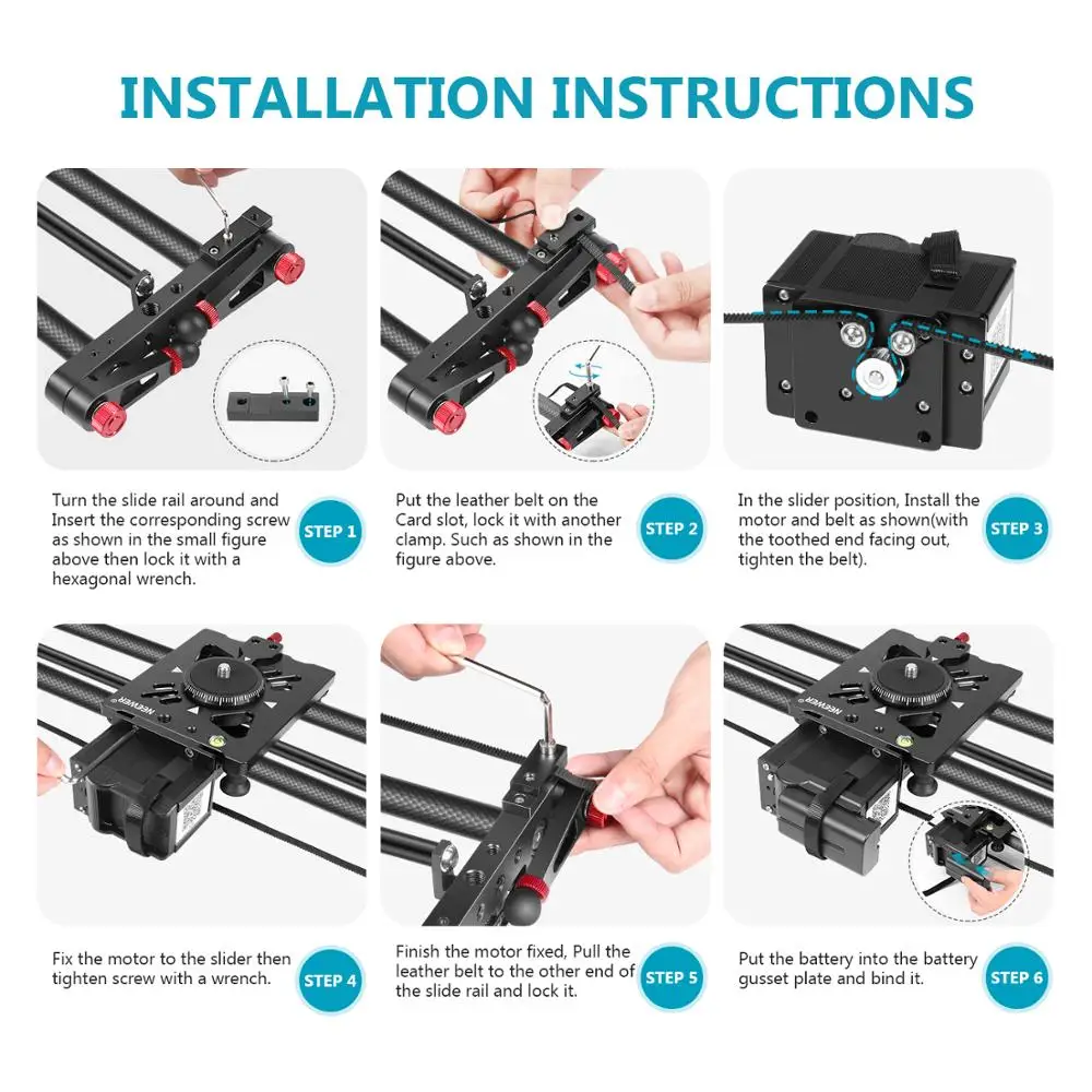 Neewer Motorized Camera Slider 39.3-inch APP Control Carbon Fiber Track Dolly Rail with Mute Motor/Time Lapse Video Shot etc |