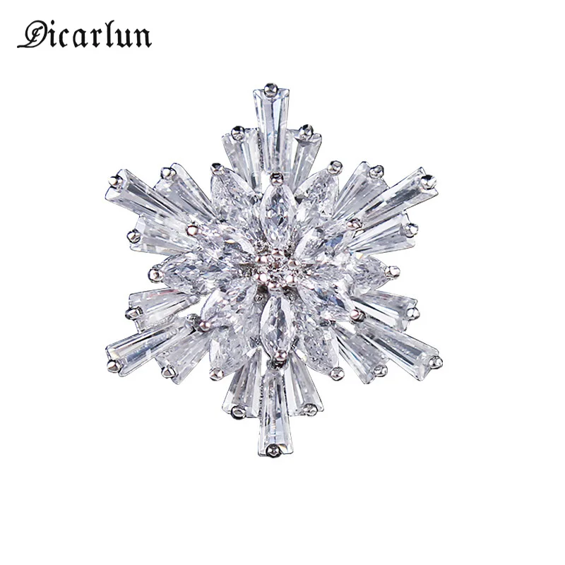 DICARLUN хрустальные броши на булавке Золотая брошь &quotСнежинка&quot Букет Брошь со