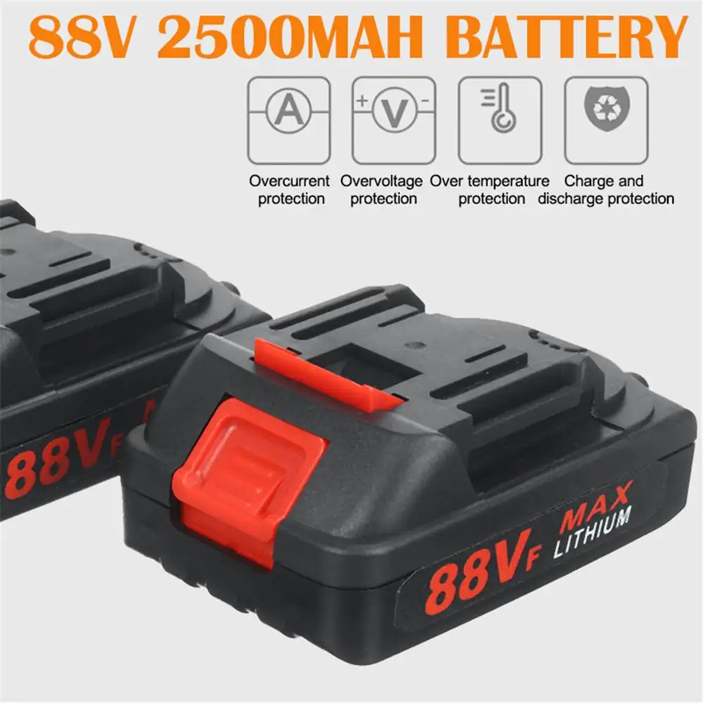

1500W 4Inch 88V Mini Electric Chain Saw With 2PC Battery Woodworking Pruning Garden Power Tool Rechargeable For Makiita Battery