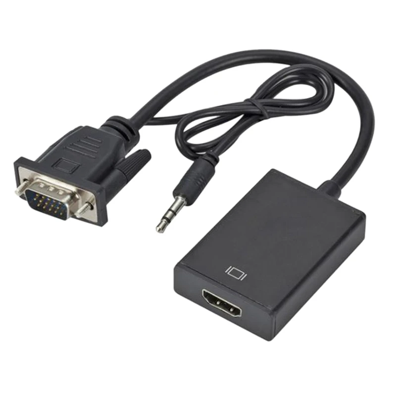 

Переходник VGA папа-HDMI выход 1080P HD + Аудио TV AV HD TV видео кабель преобразователь адаптер 1080P HD-черный
