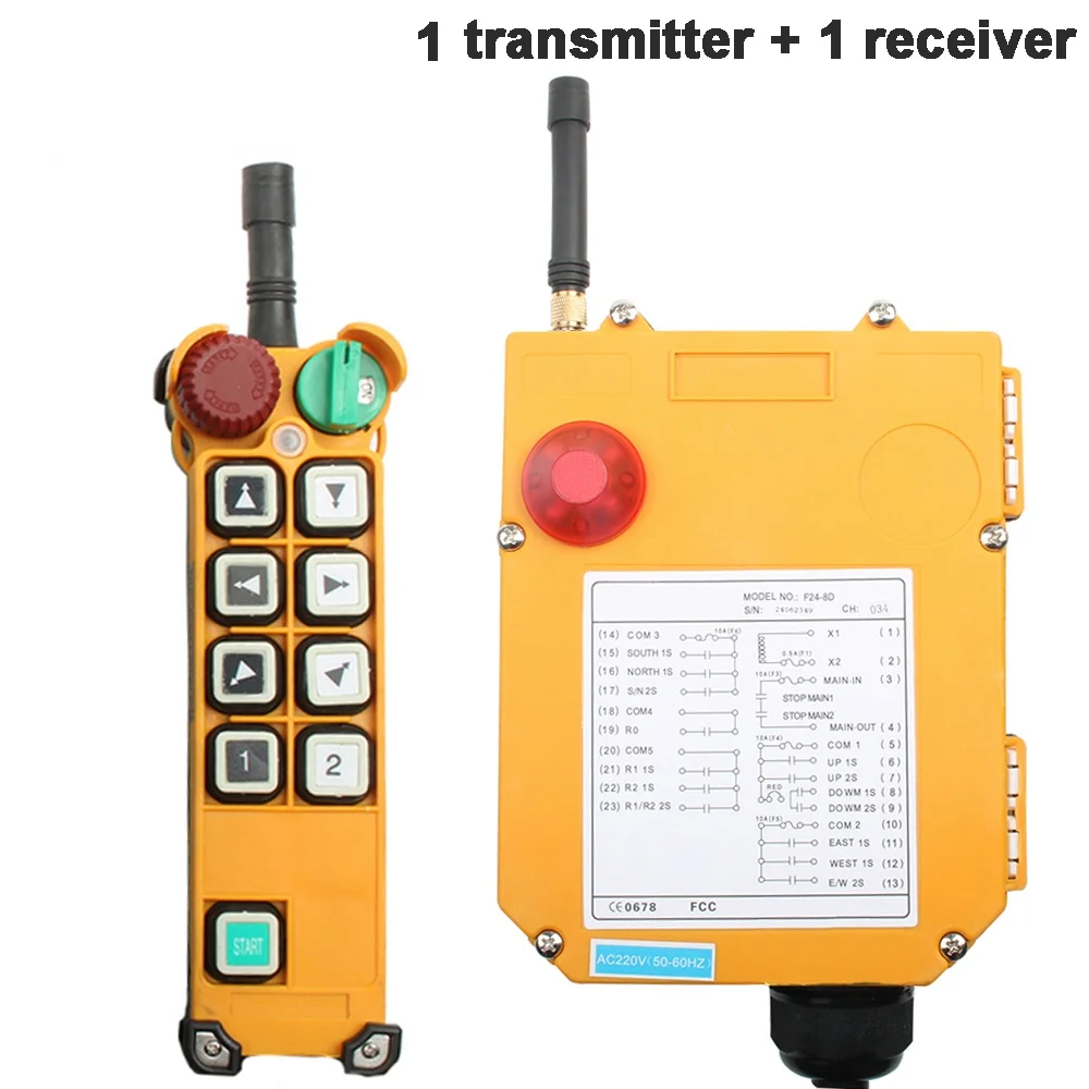 

F24-8S F24-8d промышленный беспроводной радиопульт дистанционного управления Переключатель управления скоростью подъемного крана 1 передатчик + 1 приемник
