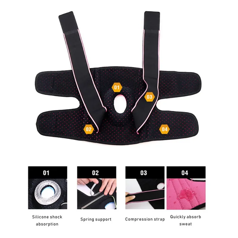 

1pc Running Elbow Knee Pads Fitness Support Gear Sports Safety Pressurized Patella Stabilizer Protector