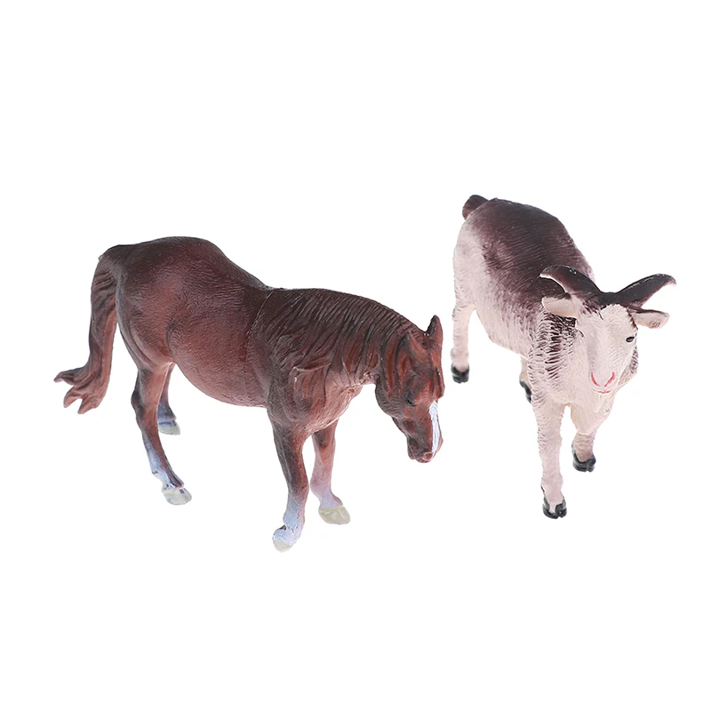 

2019 New 6pcs/set Simulation Farm Animal Sheep Dog Horse Donkey Cow Set Plastic Model Toys Kids Static Model Set Toys