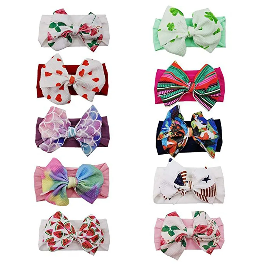 Модная детская Цветочная перекрестная Вязаная Мягкая повязка на голову для