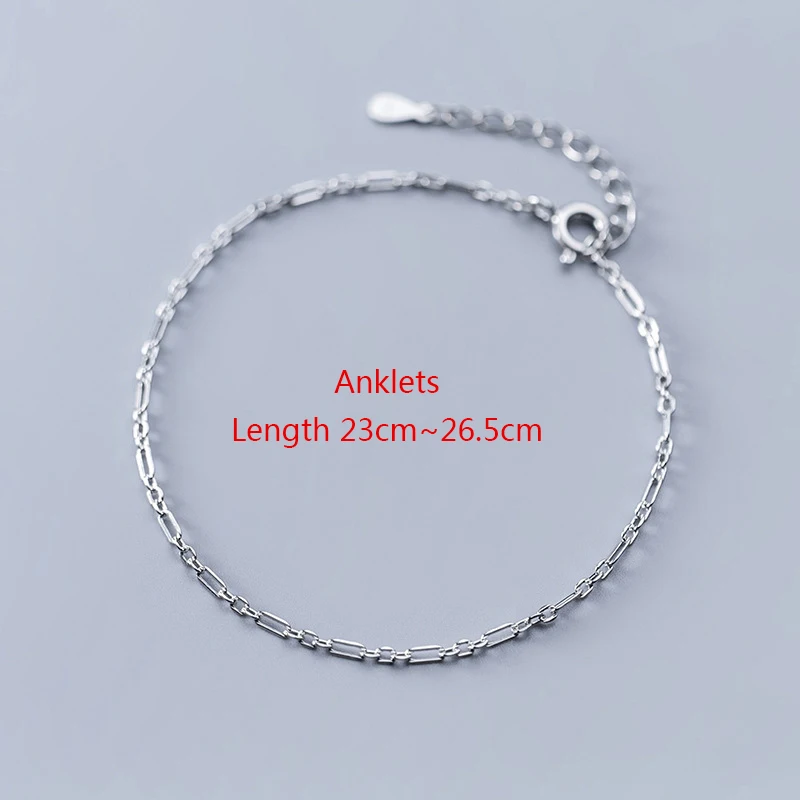 Anklets Trustdavis, модное ювелирное изделие из чистого серебра 925 пробы, цепочка 23 см, браслет на ногу для женщин, жены, лучшего друга DA263 - Окраска металла: Anklets