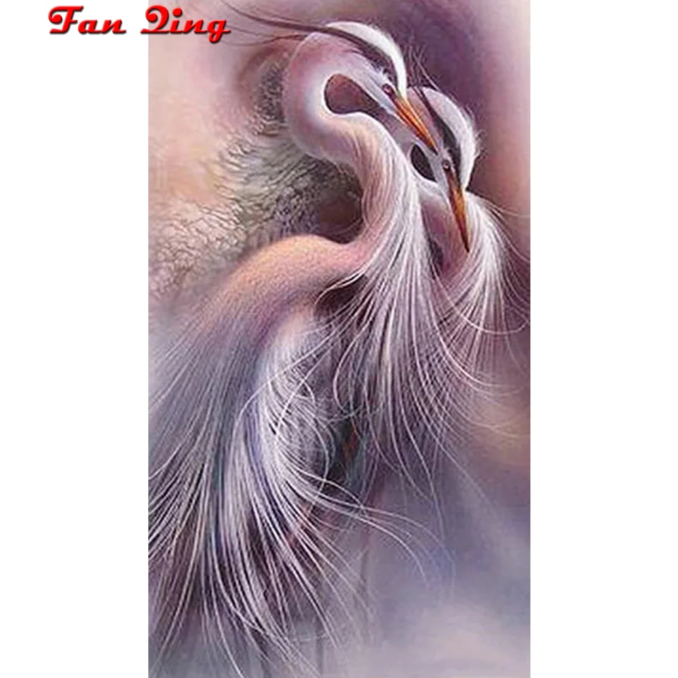 5D DIY алмазная живопись японского журавля камни в форме ромба круглые стразы