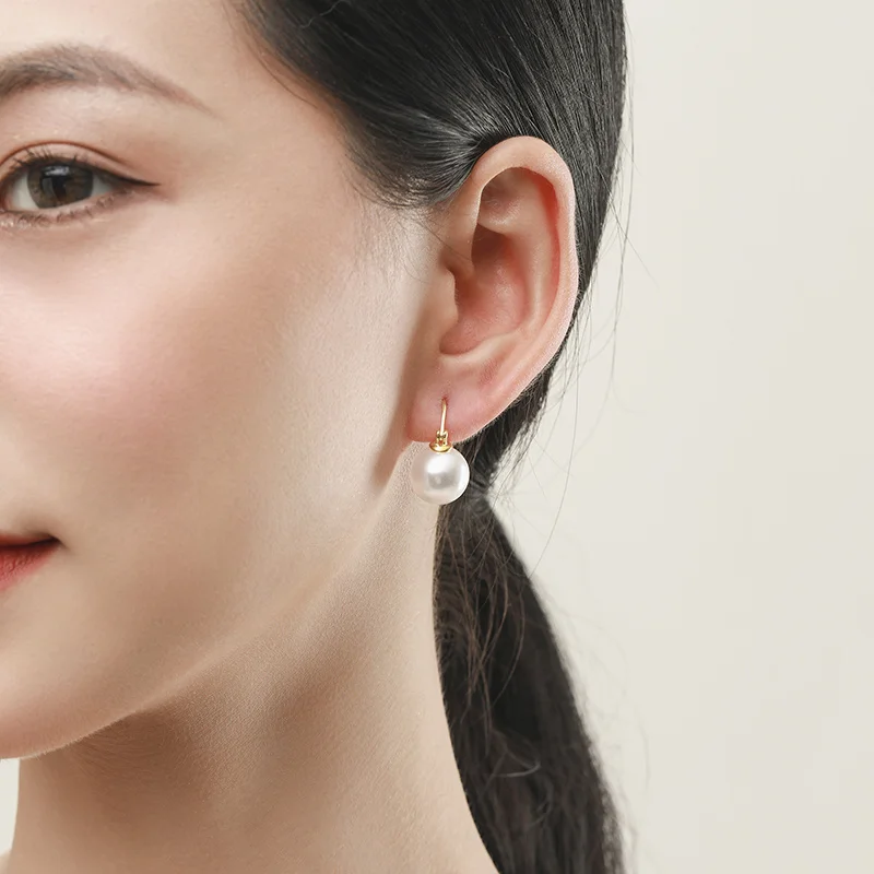 Серьги-подвески женские из серебра 925 пробы с искусственным жемчугом