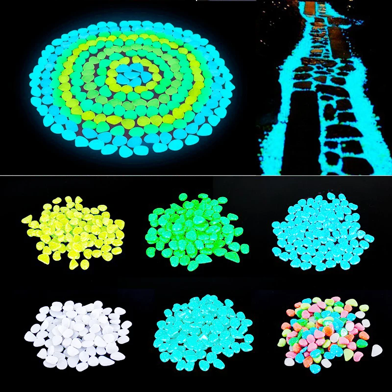 50/100 шт светится в темноте садовые камни свечения камней для дорожек дорожки сада