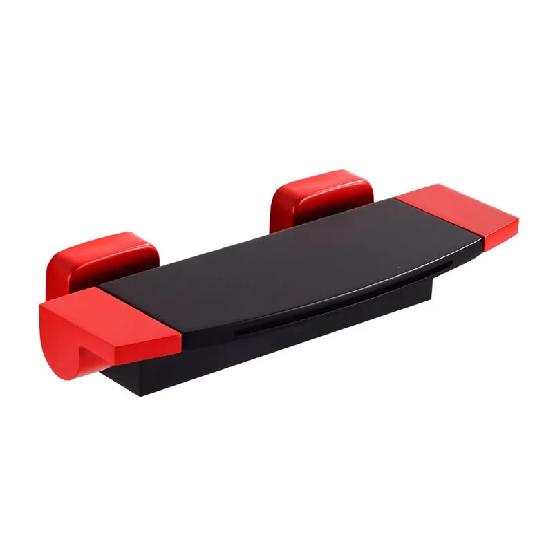 

Bathtub Shower Faucets Brass Bathroom Waterfull Bath Faucet Mixer Tap Hand Shower Black Red Faucets Bathroom Accessories Black