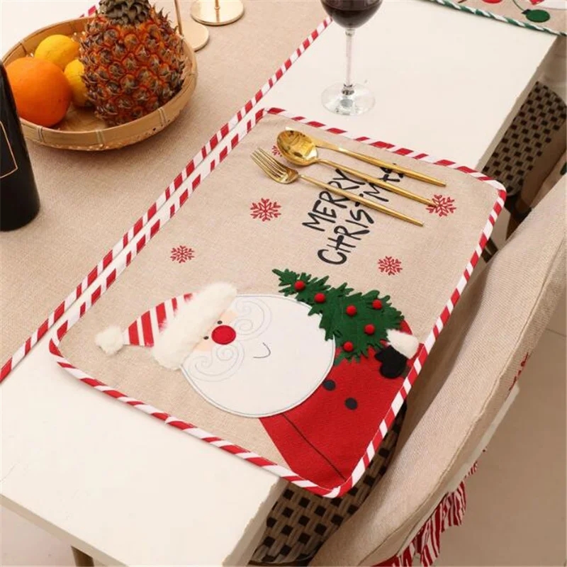 

Merry Christmas Placemat Christmas Decorations Tableware Pad Table Mat Placemats Xmas Placemat For Dining Table Home Decor