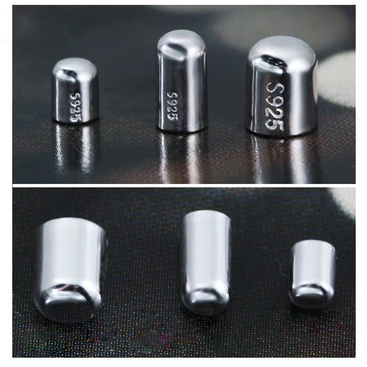 Зажим для шнура из серебра 925 пробы 3 размера 20 шт./лот SSA104