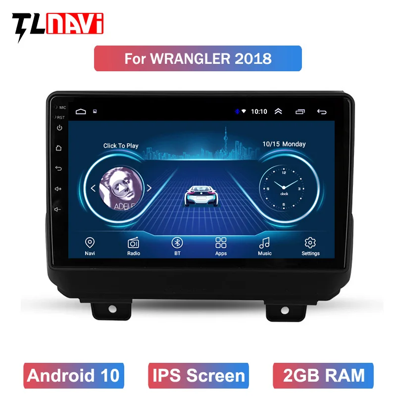 Автомагнитола для 1Jeep Wrangler 4 JL 2018 2019 мультимедийный видеоплеер навигатор GPS Android 10