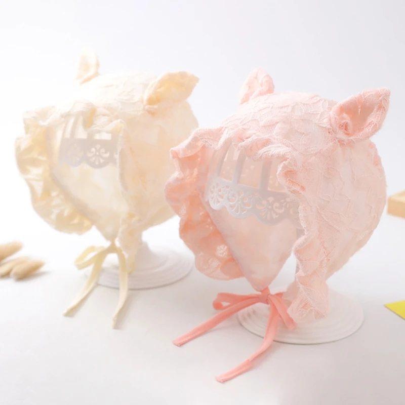 

23GD Newborn Princess Cute Lace Sun Hat Toddler Photography Props Beanie Bonnet