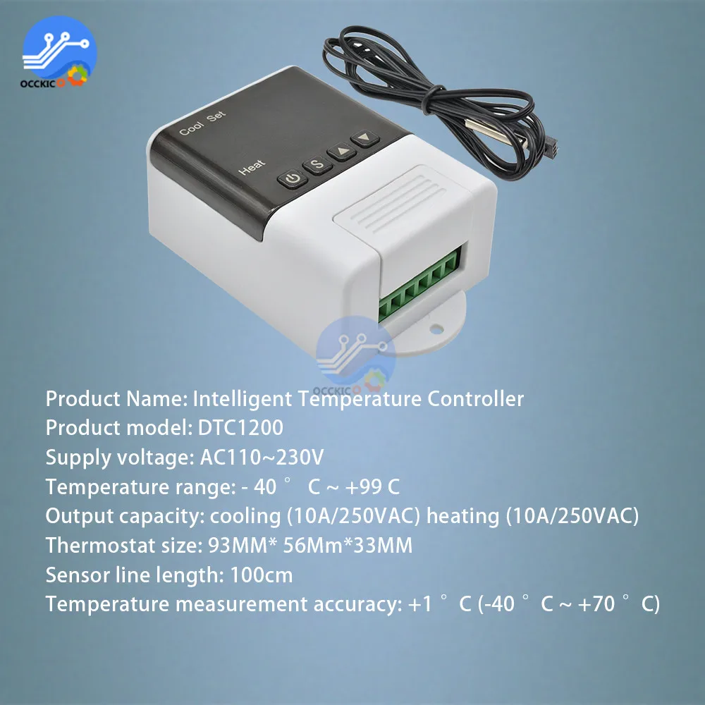 DTC1200 AC110 230V цифровой умный контроллер температуры набор холодного тепла для