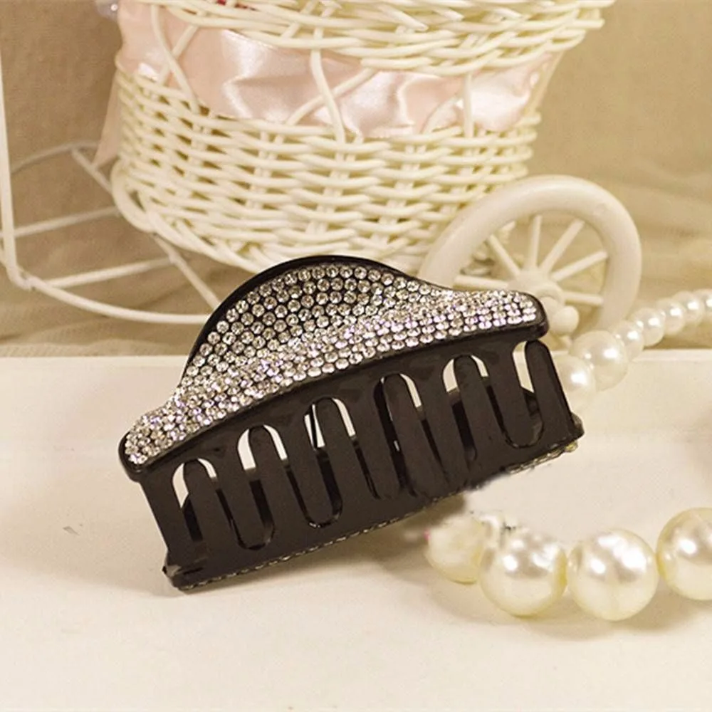 Полный Стразы черный зажим для волос заколка со стразами Блестящие кристаллы
