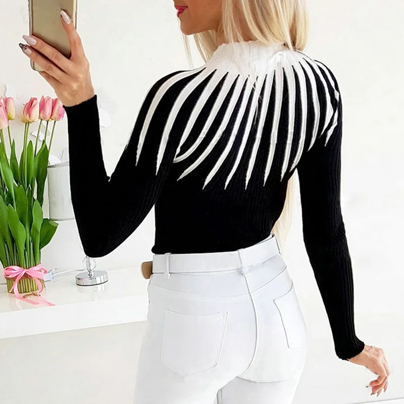 Новинка 2020 стильный женский весенний свитер повседневный джемпер с высоким