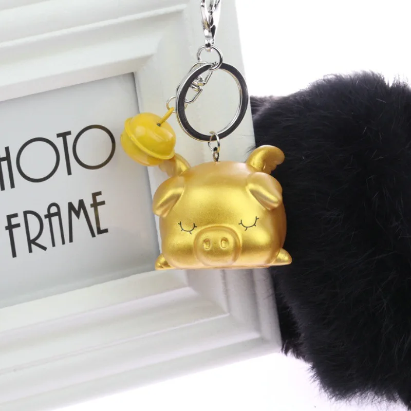 Поросенок &quotСчастливчик&quot Золотая Серебряная цепочка для ключей маленький