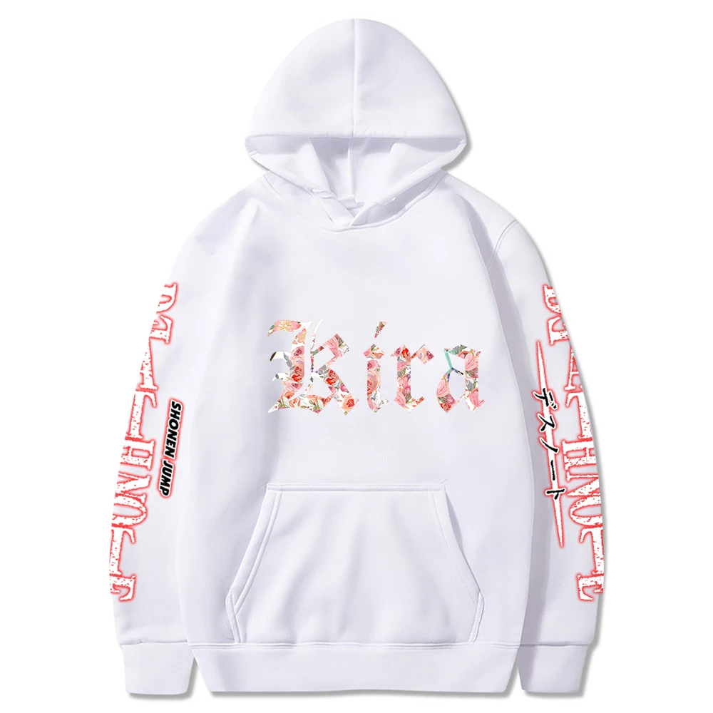 

Pure Cotton Death Note Kira Letter Printed Hoodies Hip Hop Streetwear Men Women Anime Pullover Sweatshirt