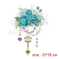 waterproof fake tattoo rose flower heart key necklace color tatoo sticker temporary tatto chest back leg belly for woman girl