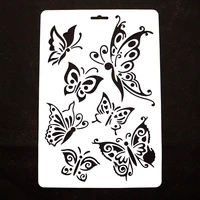 1pcslot 30 521cm butterfly stencils butterfly shaped painting template thin plastic plate material school educational supplies