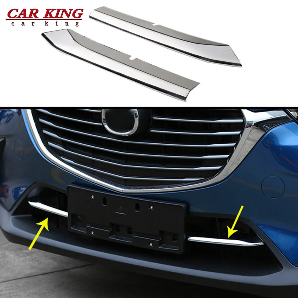 

ABS Chrome Grill Strips For Mazda CX-5 2017 2018 2019 Bumper Air-inlet Grille Trims CX5 2 Generation Car Styling Accessories