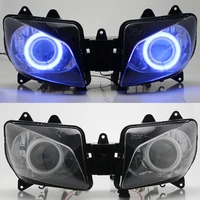 custom front headlight lamp hid projector assembly angel eye blue for yamaha yzf r1 1998 1999 motorcycle headlight accessories