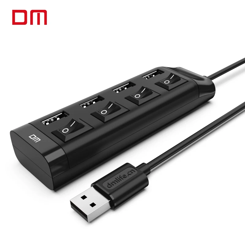 

4 Port Micro USB Hub 2.0 USB Splitter CHB005 480Mbps USB 2.0 Hub With ON/OFF Switch For Tablet Laptop Computer Notebook 120CM
