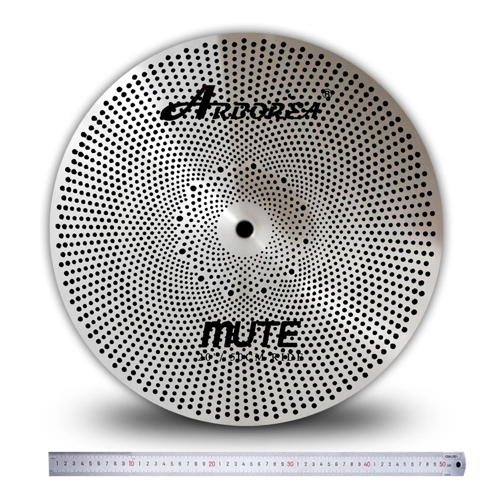 

Высококачественная Бесшумная тарелка Arborea серебряная тарелка с низким объемом 1 шт. 20 'ездить барабанщики тренировочная тарелка