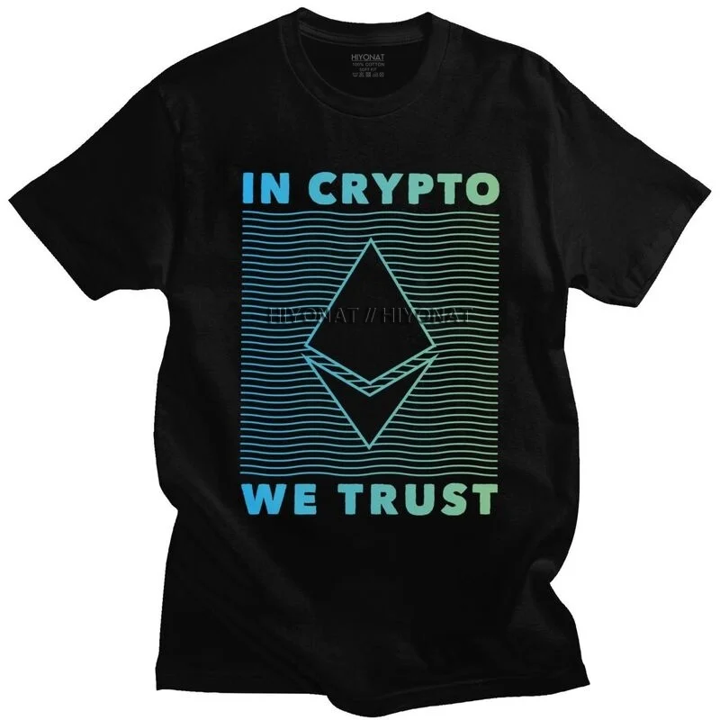 

Футболка Ethereum в криптовалюты, которую мы доверяем, Мужская хлопковая футболка, потрясающие футболки с коротким рукавом, футболка с блокиров...