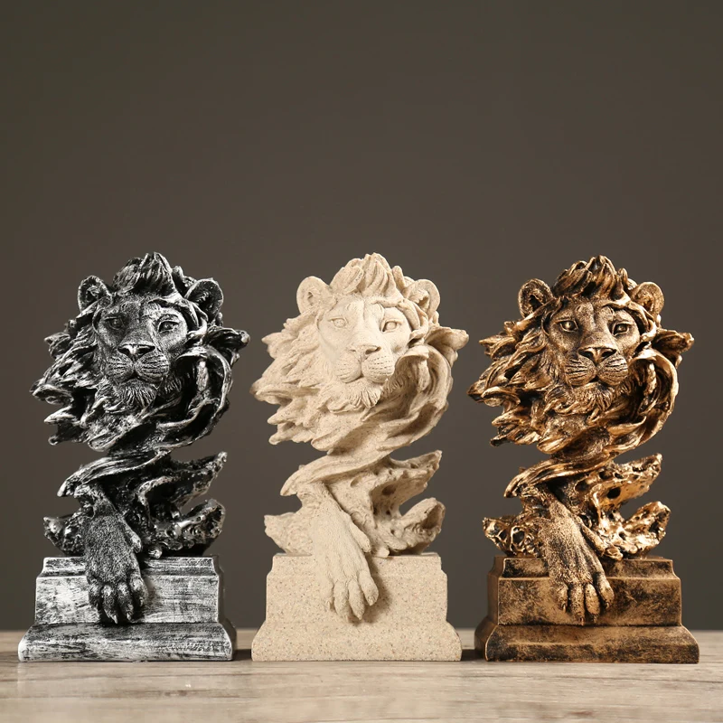 Американские ретро Креативные украшения в виде льва для бара кафе гостиной