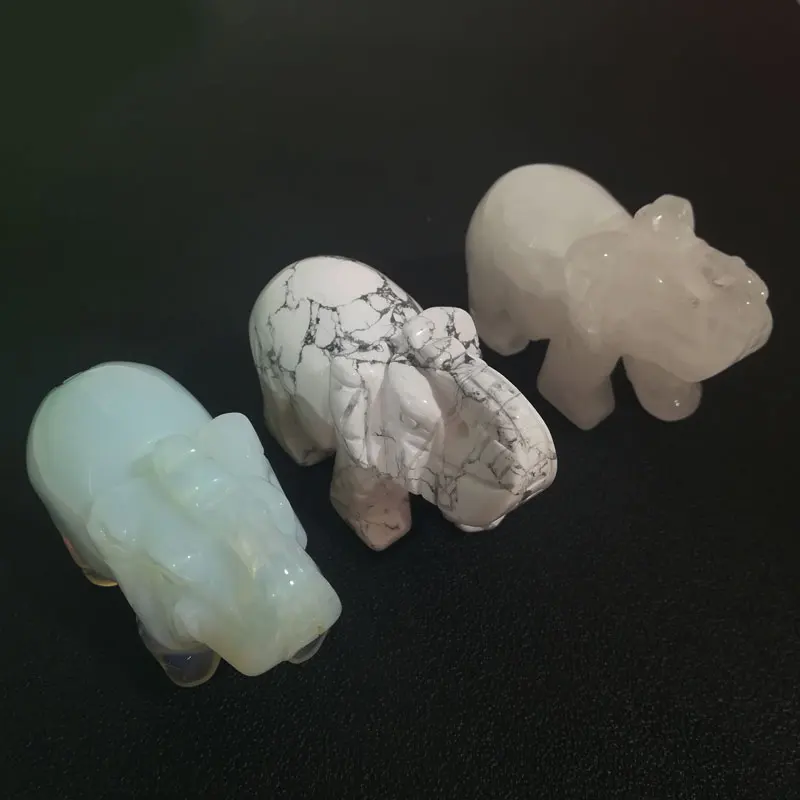 Фигурка животного из натурального опала Howlite с кристаллами 3 дюйма|Камни| |