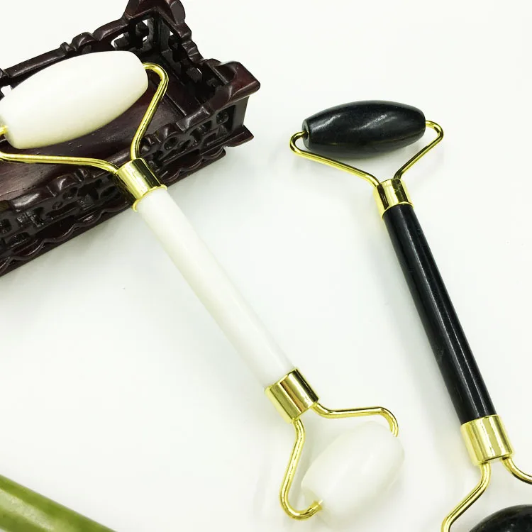 

Green Pink Jade Roller Massager For Face Natural Stone Slimming Lift Massage Facial Tools For Chin Neck Beauty Skin Care Tools