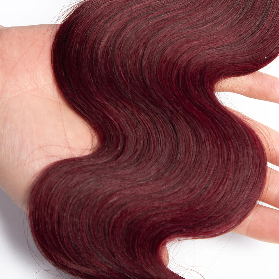 

1b/99j Ombre Human Hair Weaving Brazilian Body Wave Hair Non Remy 1B Burgundy 99J Red Human Hair Bundles