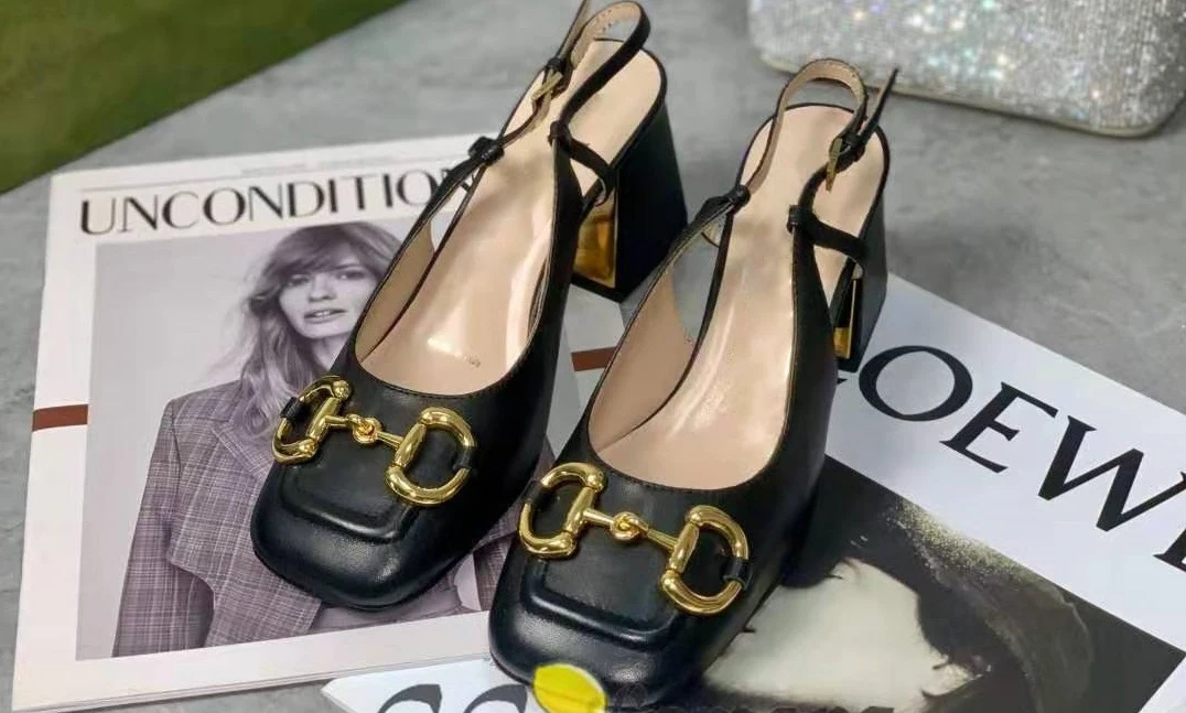 

New comfortable shoes in spring 2021 work shoes thick-soled high heels square heels soft-soled fashion women's shoes