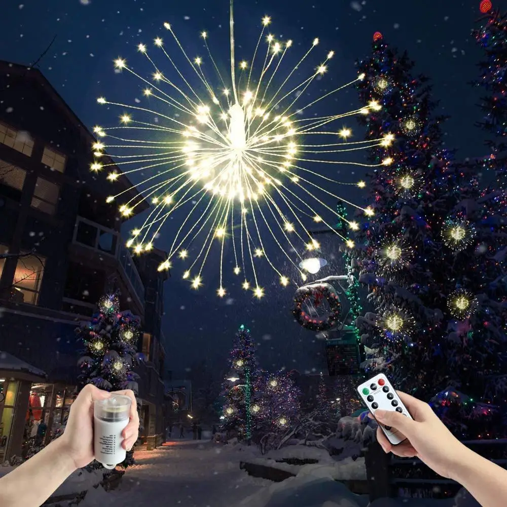 Фейерверки огни 90 СВЕТОДИОДНЫЙ Крытый гирлянды Батарея питание Рождество