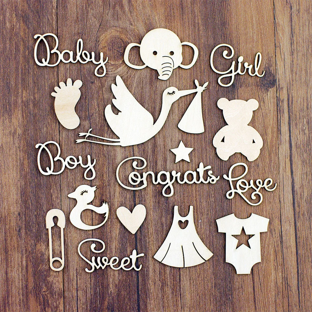 2021 Новый 40 шт./компл. для древесной щепы ремесла DIY Scrapbooking Слон/с рисунком лебедя