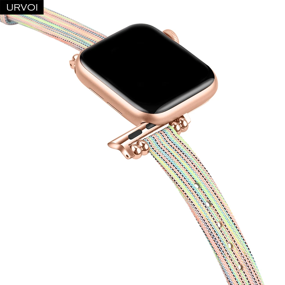 Тканевый ремешок URVOI для Apple Watch series 4 321 iwatch 40 мм 44 тонкая ткань наручные часы