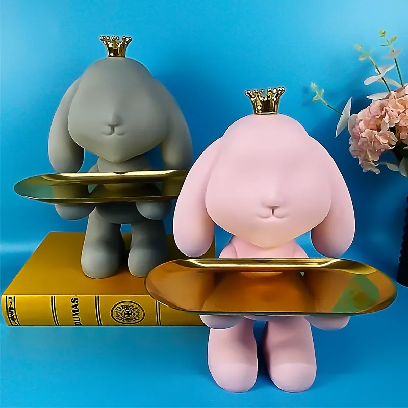

Creative and lovely lop-eared rabbit, key to the entrance, tray, ornament, living room decoration, housewarming gift