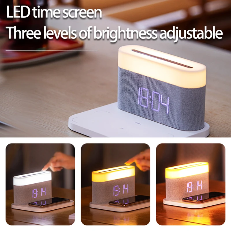 wireless charger handheld magnetic night light wireless mobile phone charging digital alarm clock wireless charging for iphone free global shipping