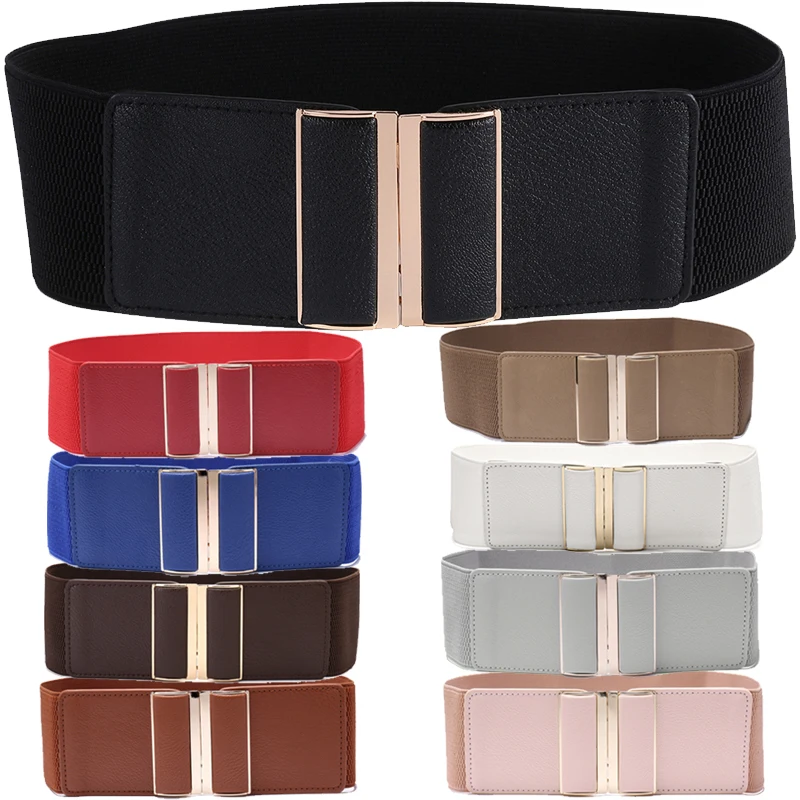 

Womens 3" Wide Belt Elastic Stretch Cinch Waistband Lady Cummerband Plus Size Girls Waistband Waist Seal Wide Belt Women