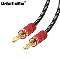 hifi braided speaker wire with gold plated banana plugs high strand count pure copper ofc speaker cable