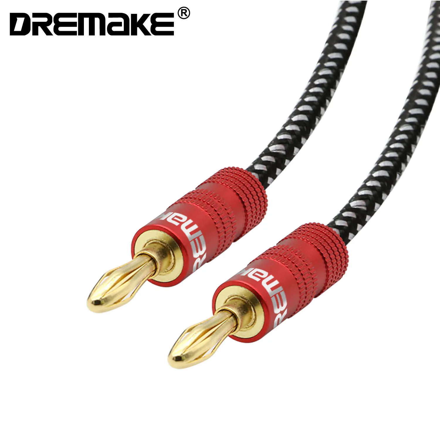 Hi Fi плетеный провод для динамика с позолоченными банановыми заглушками